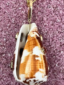 14-Karat Cone Shell Fob with Multi-colered Gems
