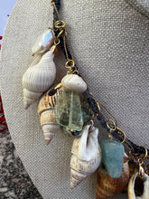 Mermaid & Shell Necklace with Topaz and Aquamarine