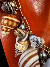 CSS Shell Necklace with Pearl & Herkimer Diamonds