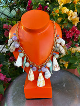 CSS 22" Cone Shell Necklace with Tanzanite, Amethyst and Fish