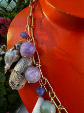 CSS 22" Cone Shell Necklace with Tanzanite, Amethyst and Fish