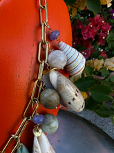 CSS 22" Cone Shell Necklace with Tanzanite, Amethyst and Fish