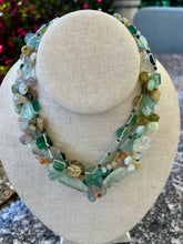 Roman Glass Bead Necklace with Aquamarine & Jasper