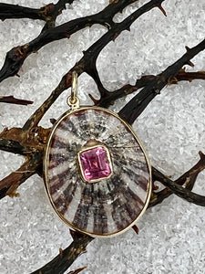 14-K Lorelei Limpet Charm with a Pink Tourmaline