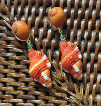 Cymbatium Shell Earrings with Tsavorite Garnets