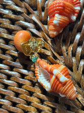 Cymbatium Shell Earrings with Tsavorite Garnets