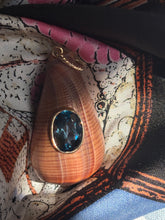 Brown Conus Shell Fob with London Blue Topaz