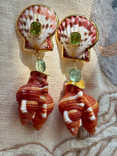 Cymabatium Shell Earrings with Peridot