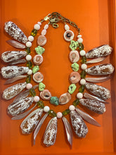 Two-piece Conch & Conus Shell Necklace with Peridot