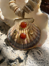Cone Bead Shell Necklace with Scallop Pendant