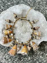 Conus Shell Necklace with Black & White Baroque Pearls