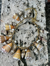 Conus Shell Necklace with Black & White Baroque Pearls
