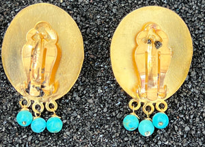 Limpet Shell and Turquoise Earrings