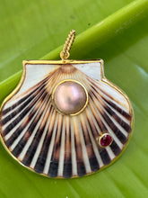St. James Scallop Pendant with Pearl & Tourmaline