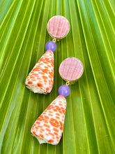 Scallop & Conus Drop Earring with Amethyst Bead
