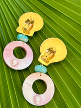Scallop & Conch Drop Earrings with Amethyst