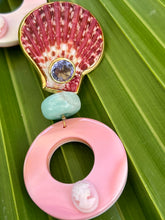 Scallop & Conch Drop Earrings with Amethyst