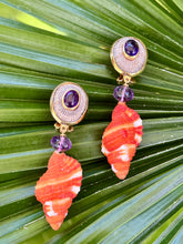 Cymbatium Drop Earrings with Amethyst