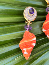 Cymbatium Drop Earrings with Amethyst
