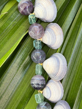 Purple Scallop Necklace with Amethyst & Flourite
