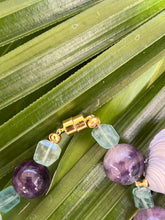 Purple Scallop Necklace with Amethyst & Flourite