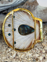 Large Irish Flat Shell Belt Buckle
