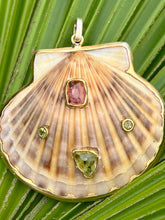 St. James Scallop Pendant with Miner-cut Tourmalines