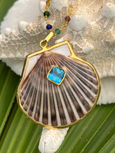 St. James Scallop Pendant with Swiss Blue Topaz