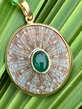 Limpet Charm with Green Cabochon