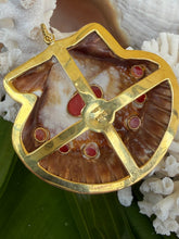 St. James Scallop Pendant with Italian Coral Cabochons