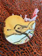 Nautilus Heart Brooch with Pink Coral Sprays