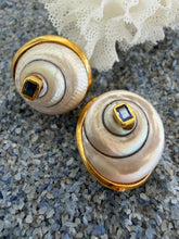 CSS Seashell Earrings with London Blue Topaz