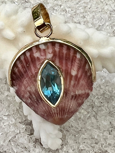 14-Karat Lorelei Scallop Charm with Topaz