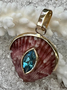 14-Karat Lorelei Scallop Charm with Topaz