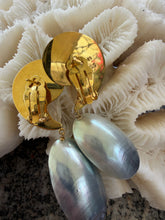 Nautilus Heart Drop Earrings with Aquamarine