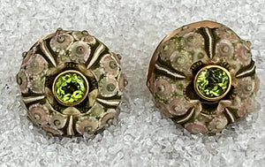 Sea Urchin Earrings with Peridot