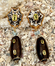 Star Limpet & Olive Shell Earrings with Peridot