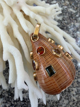 14-karat Gold Brown Fob with Gemstones