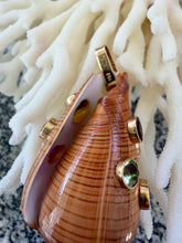14-karat Gold Brown Fob with Gemstones