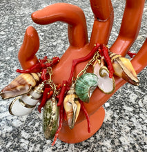 Seashell & Italian Coral Charm Bracelet