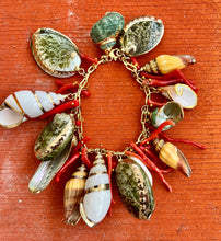 Seashell & Italian Coral Charm Bracelet