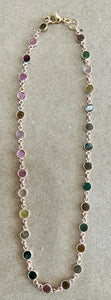 14" Round Multi-color Toumaline Necklace