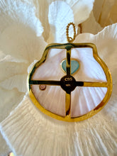 St. James Scallop Pendant with an Aquamarine Heart