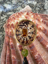 Limpet Earrings with Ocean Jasper Drops and Peridot