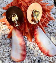 Limpet & Spondilius Shell Earrings with Topaz