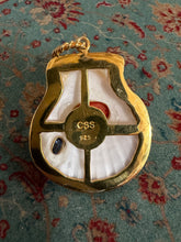 St. James Scallop Pendant with Coral & Sapphire