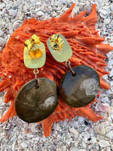 Fossil Shell & Spondilius Earrings