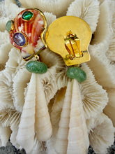 Scallop and Terebra Drop Earrings with Gemstones