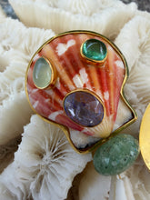 Scallop and Terebra Drop Earrings with Gemstones