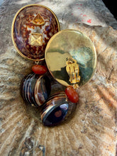 Brown Limpet & Cut Shell Earrings with Citrine